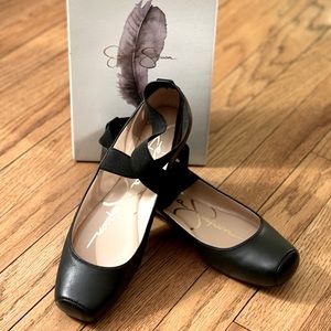 Black leather Jessica Simpson ballet flats